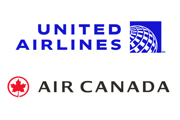 United Airlines and Air Canada logos