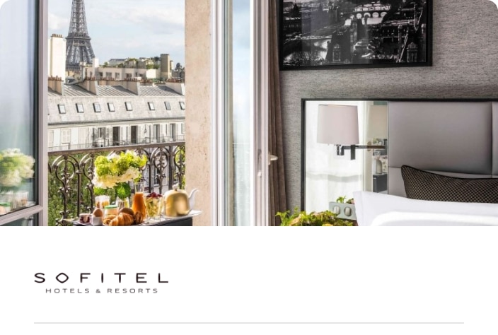 View of the Eiffel Tower from the Sofitel Paris Baltimore Tour Eiffel 