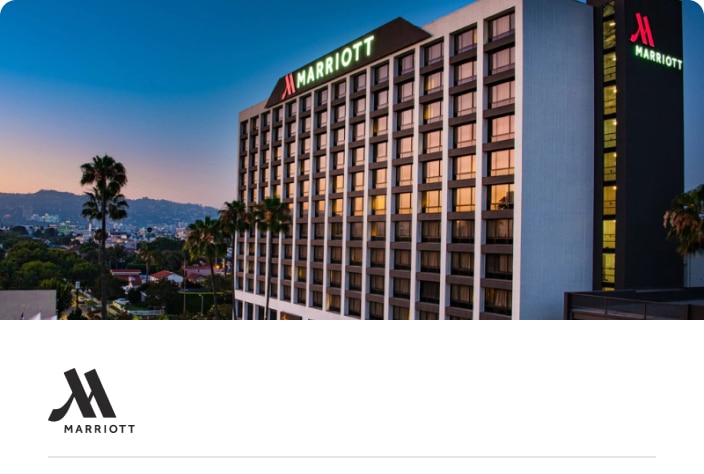 Image of an exterior view of the Beverly Hills Marriott