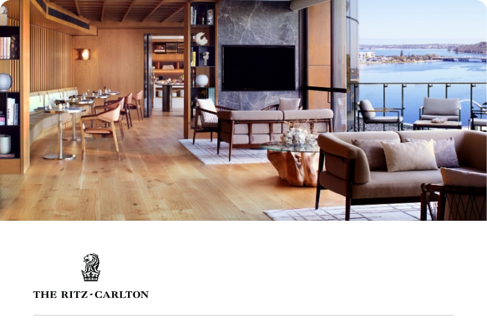 Image of a dining area at the Ritz-Calrton Perth