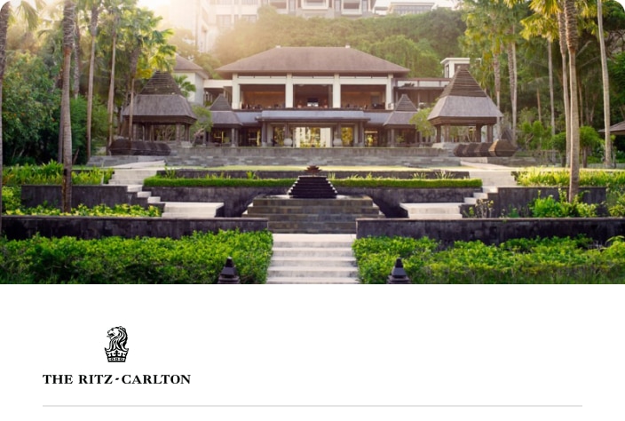 Image of the front garden of the Ritz-Carlton Bali