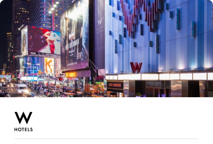 Image of the exterior of W Hotel New York Times Square