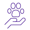 icon of a hand holding a paw print