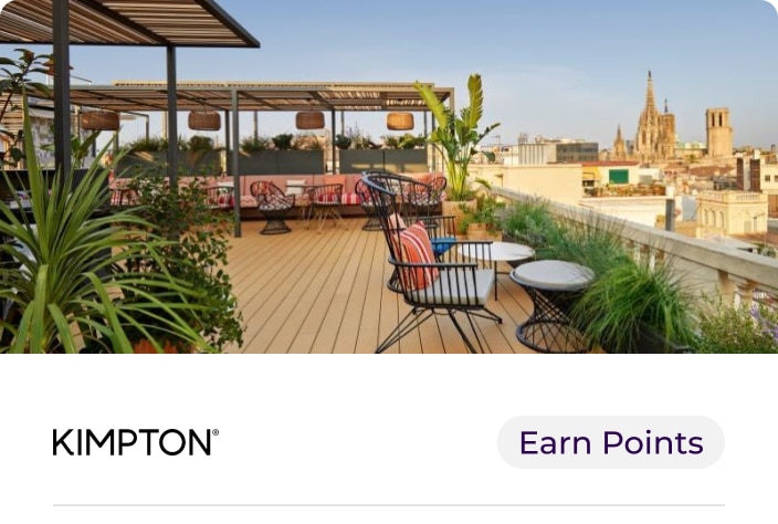 Image of the rooftop terrace of Kimpton Vivudora Hotel overlooking Barcelona