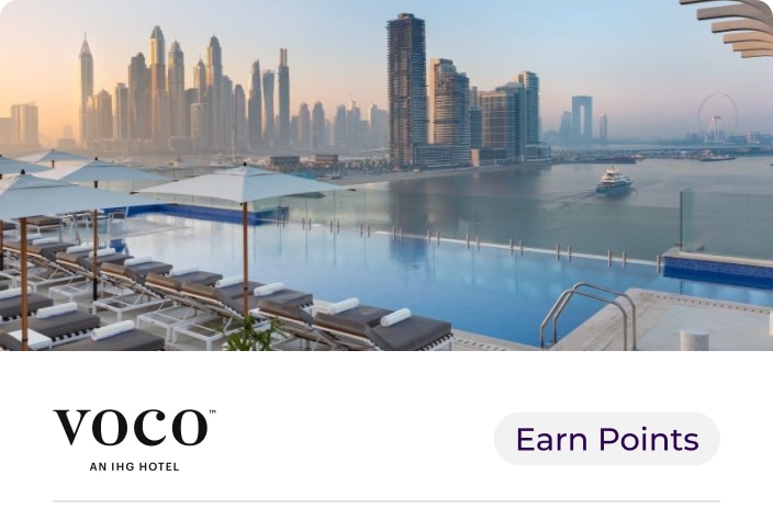 Image of Infinity Pool overlooking the Dubai city Skyline at voco The Palm, Dubai