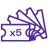 5 Entries Ticket Icon