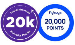 20K Velocity Points and 20K Flybuys points