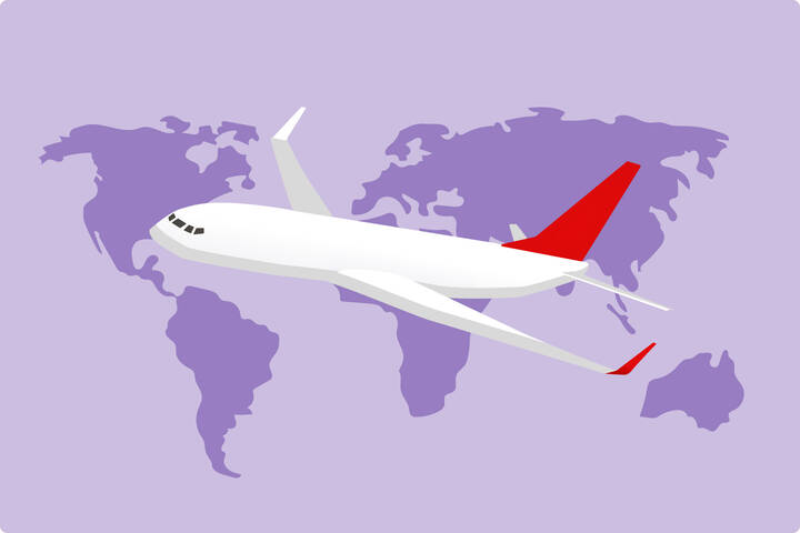 Image of Plane on World Map
