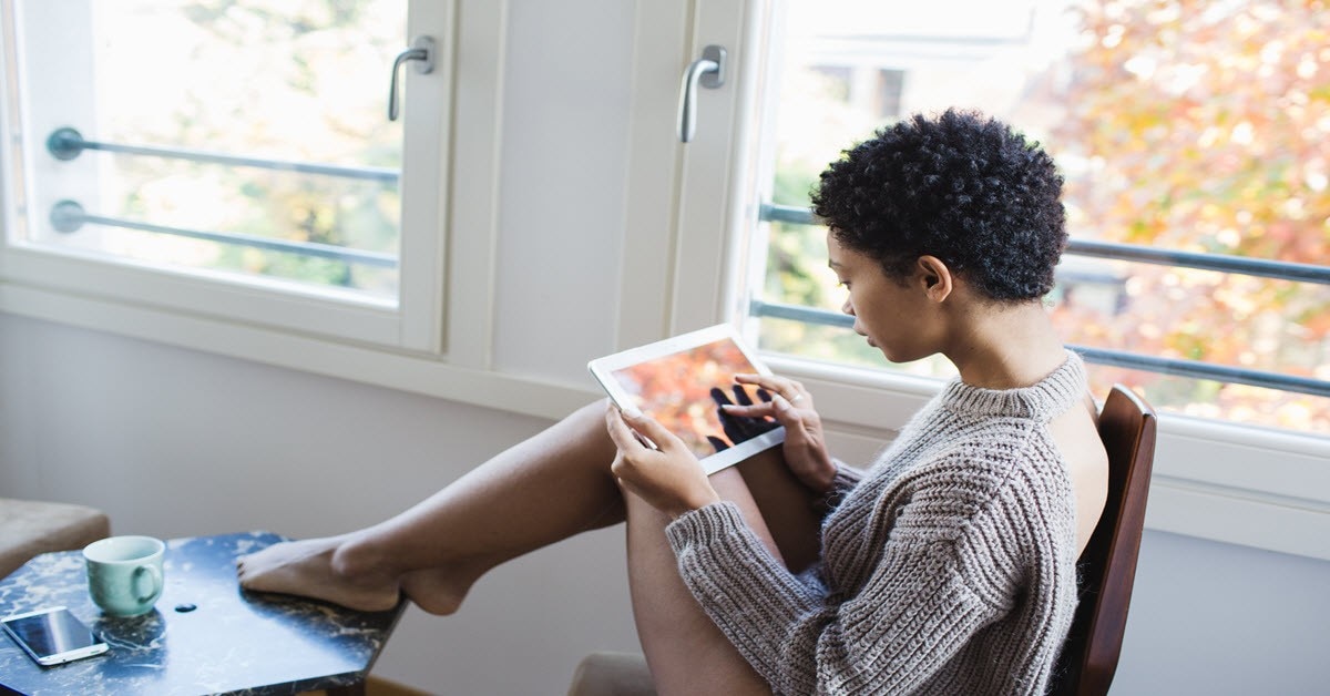 Woman on ipad